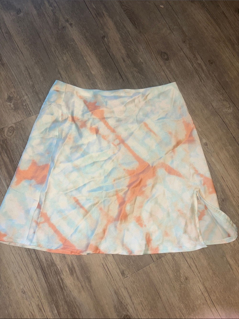 Princess Polly Pastel Tie-Dye Mini Skirt - White, Light Blue & Peach